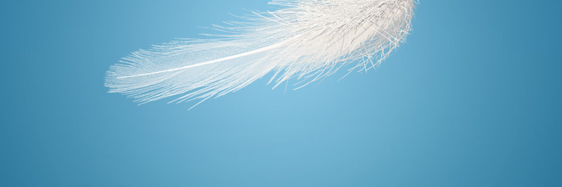 Hand mit einer fliegenden Feder, steht für Leichtigkeit